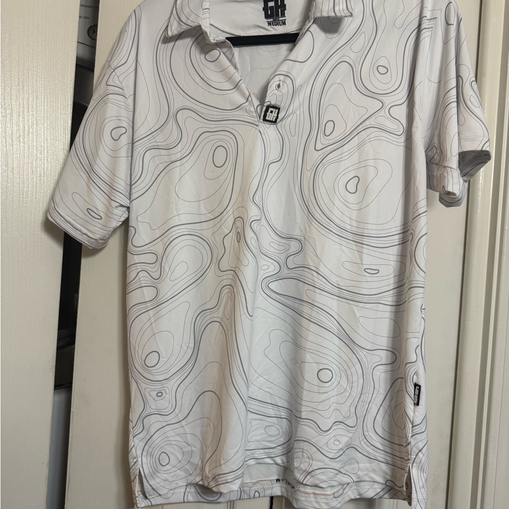 Bass White Swirl Pattern Men's Polo Shirt